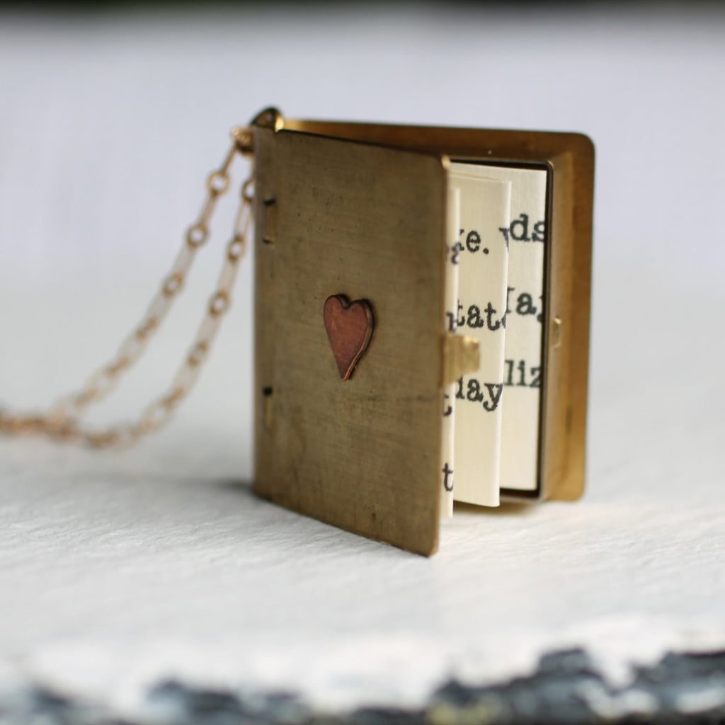 Love Story Book Locket - Necklaces
