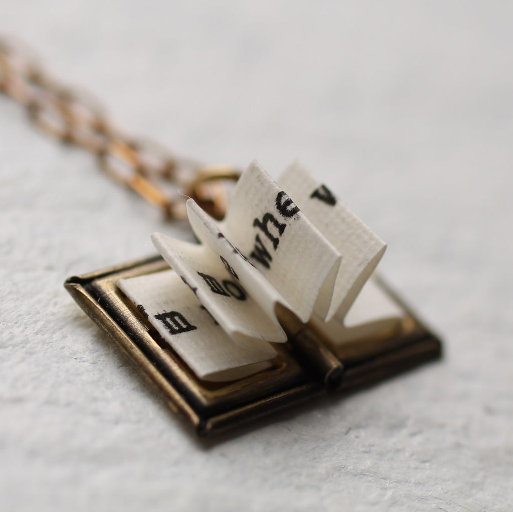 Personalised Engraved Book Locket - Necklaces