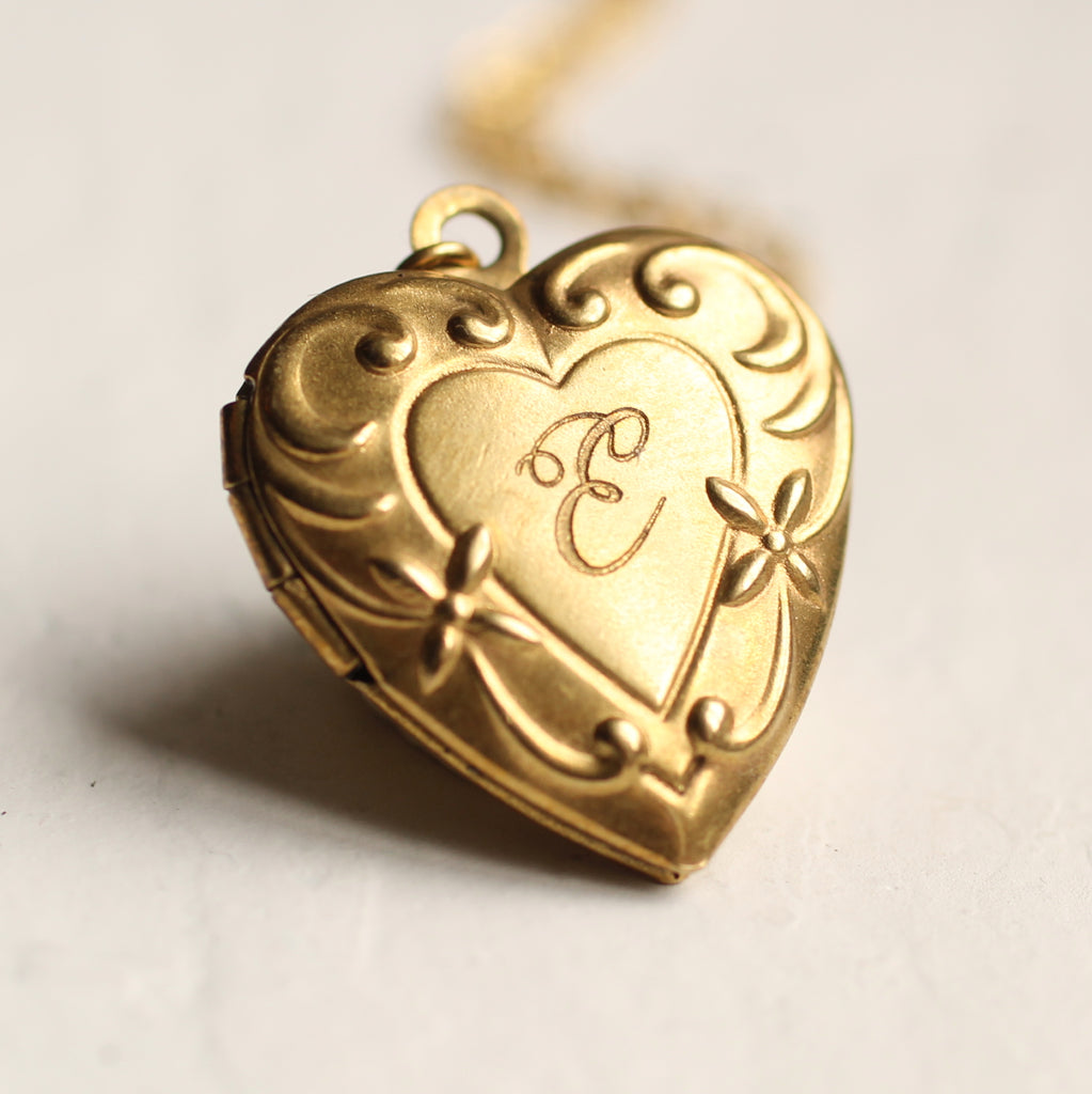 Personalised Art Nouveau Heart Locket - Necklaces