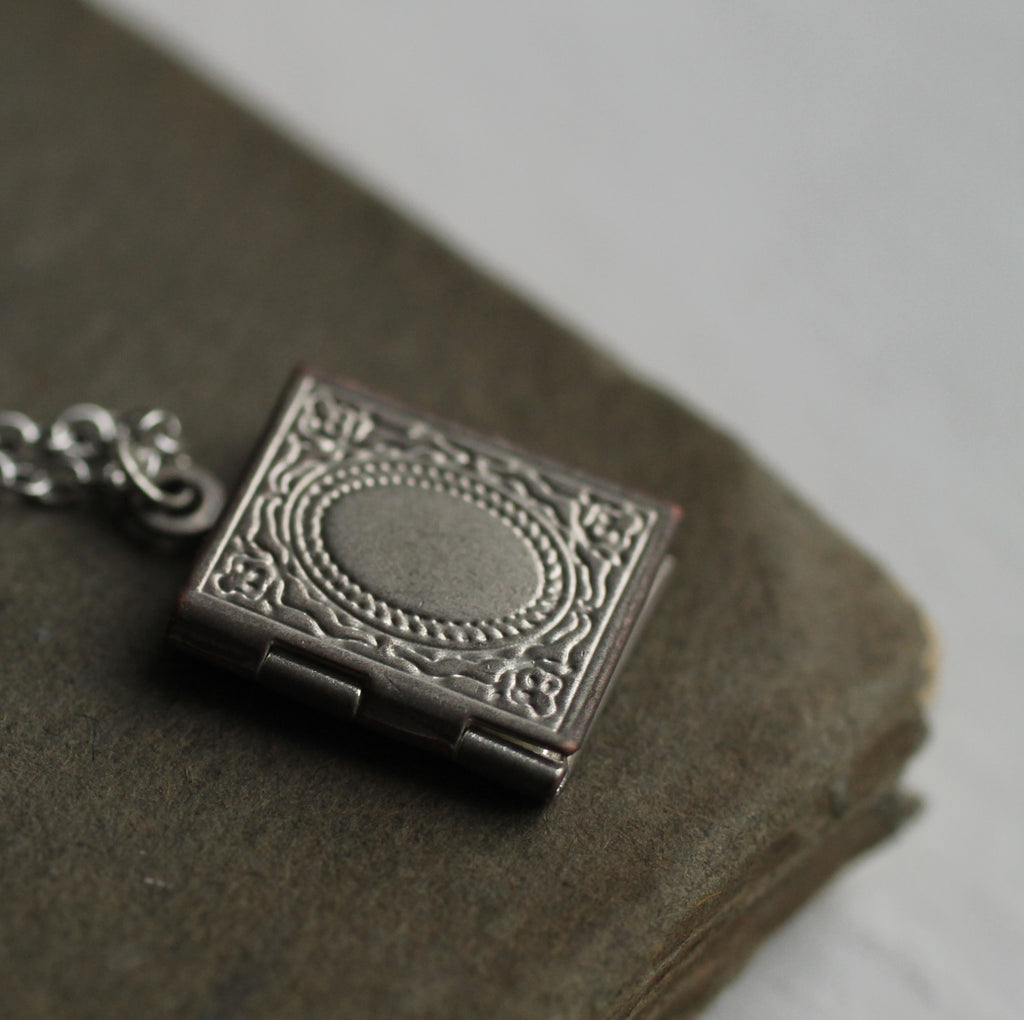 Personalised Silver Book Locket - Necklaces