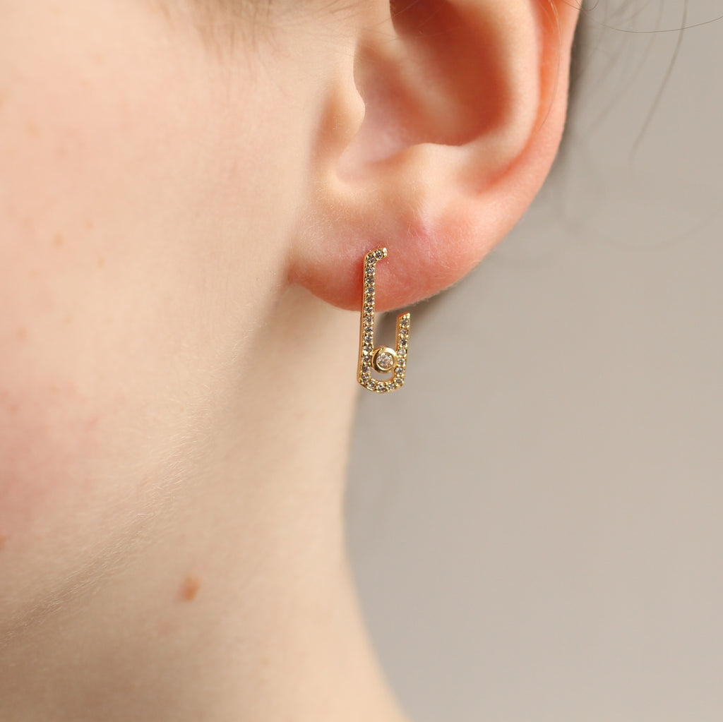 Paperclip Stud Earrings - 