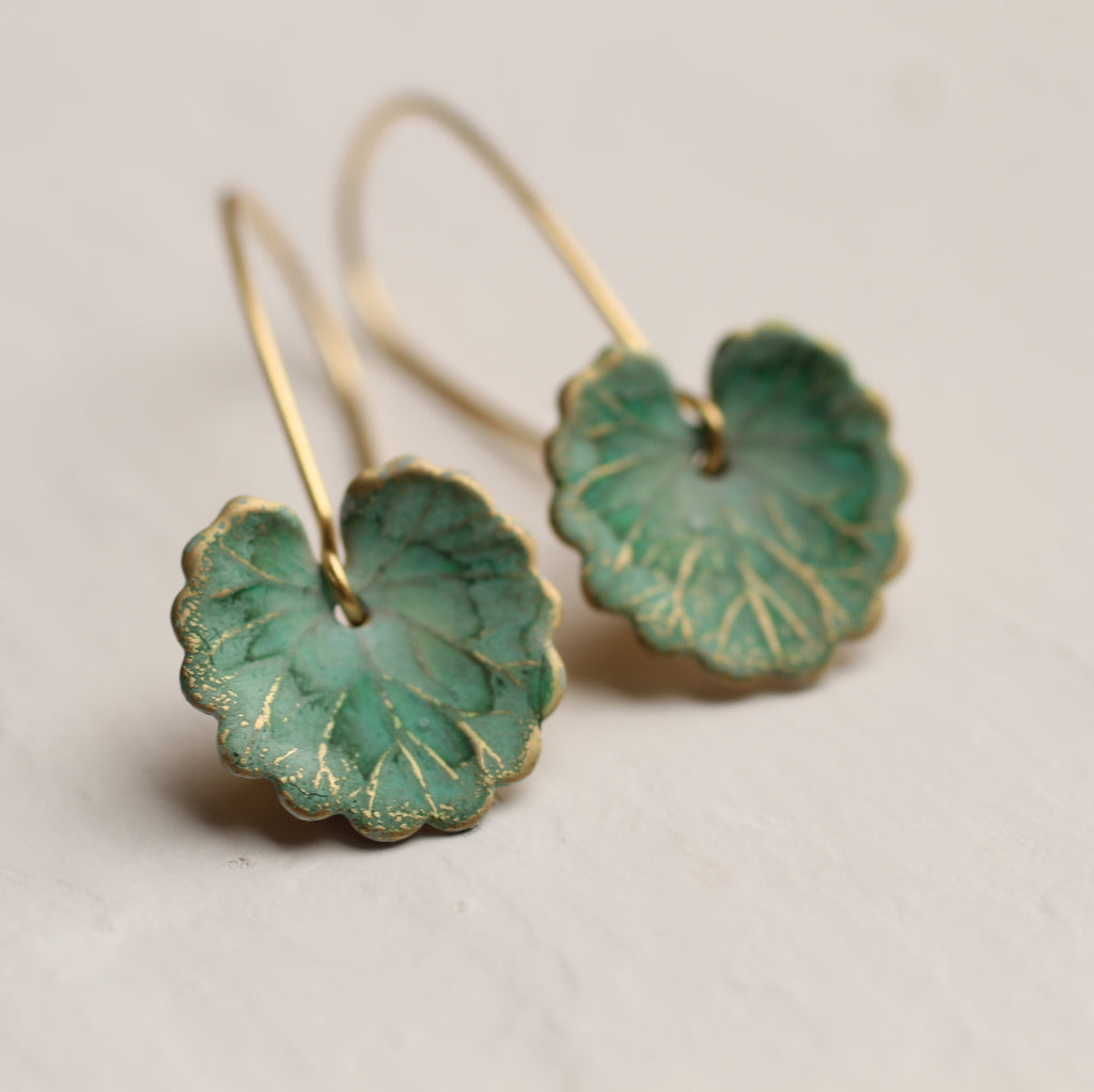 Green Clover Leaf Earrings - Earrings