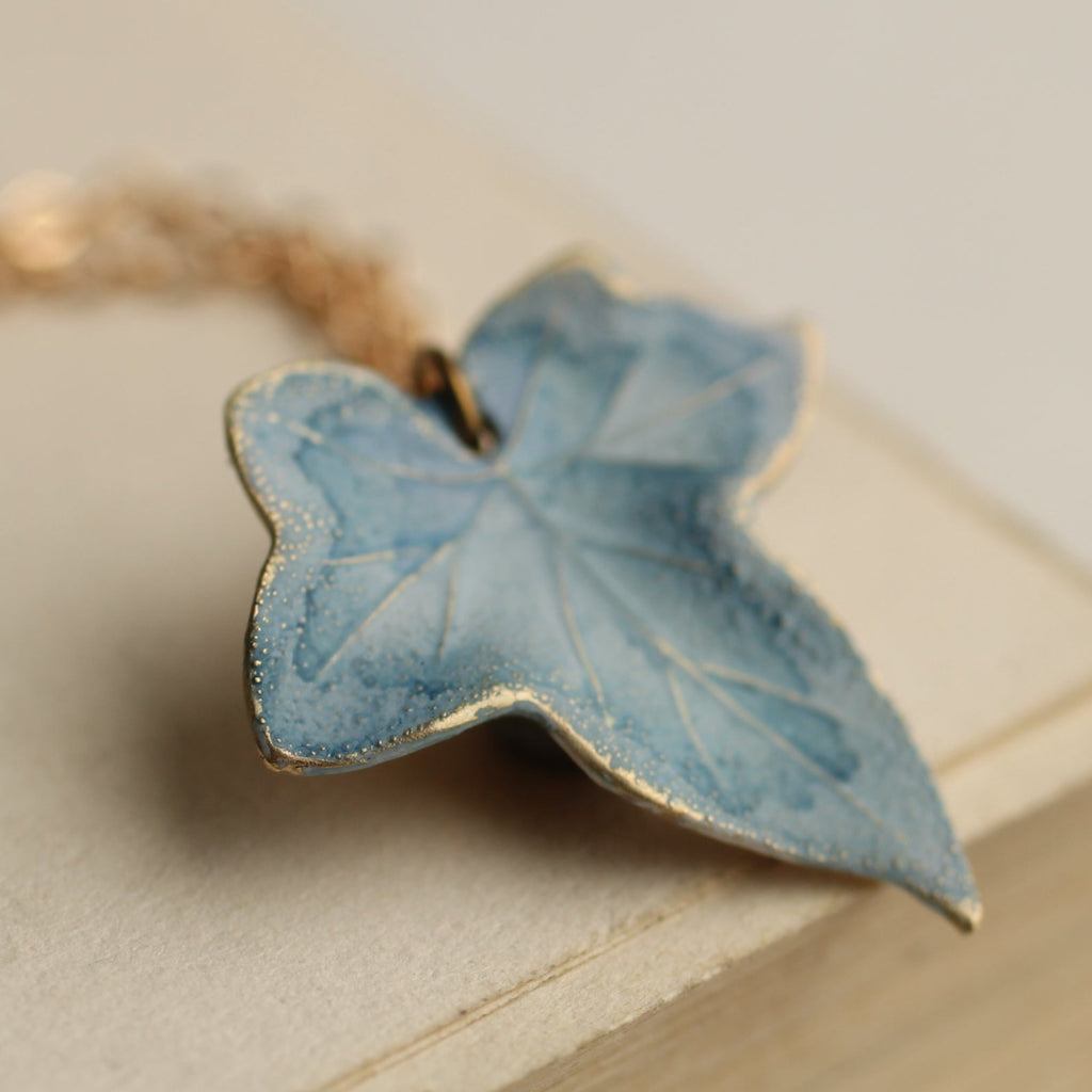 Blue Ivy Leaf Necklace - necklace