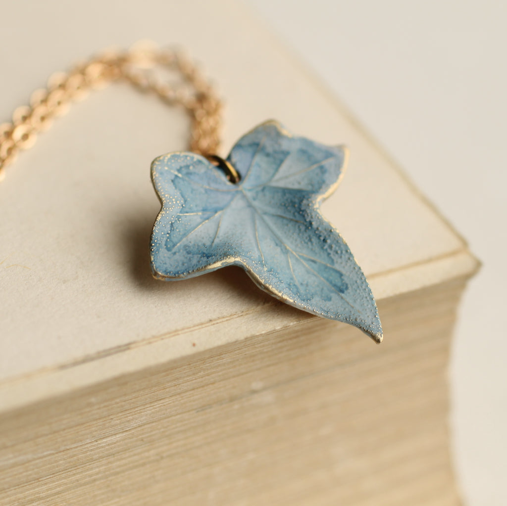 Blue Ivy Leaf Necklace - necklace