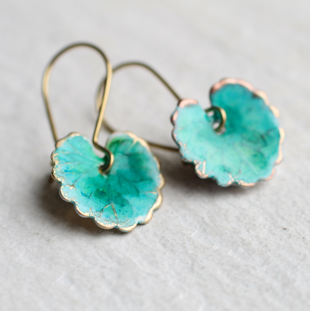Turquoise Leaf Earrings - Earrings