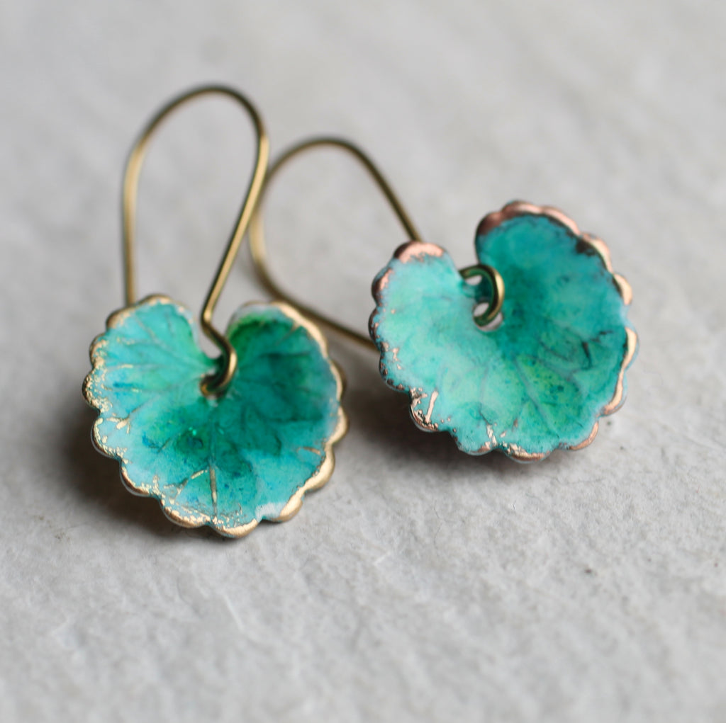 Turquoise Leaf Earrings - Earrings