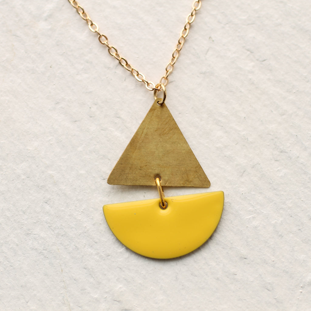 Yellow Sailing Boat Necklace - Necklaces