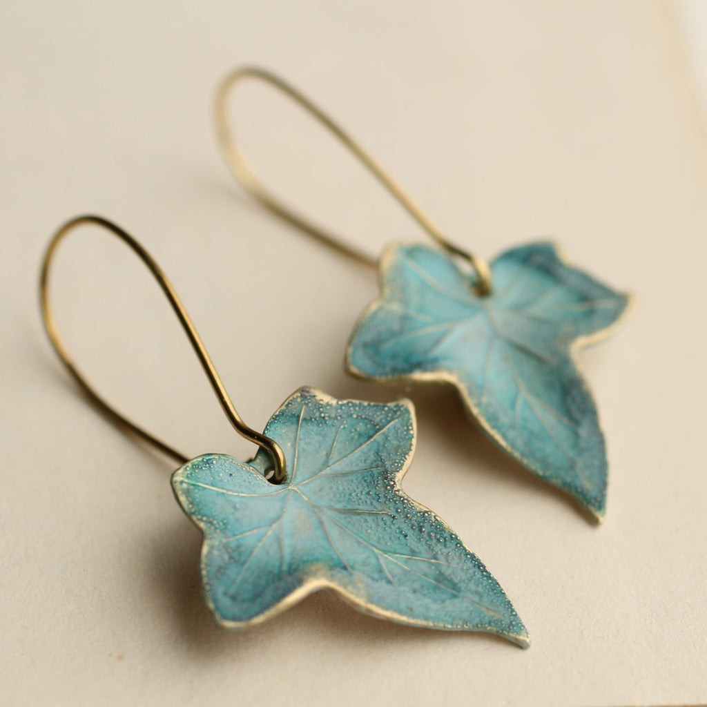 Blue Ivy Leaf Earrings - Earrings