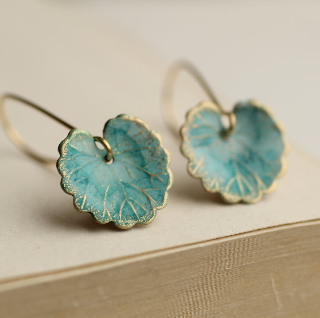 Blue Leaf Earrings - Earrings