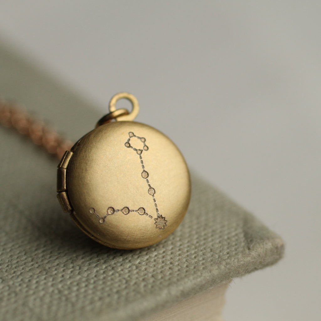 Zodiac Constellation Tiny Locket - personalised photo locket