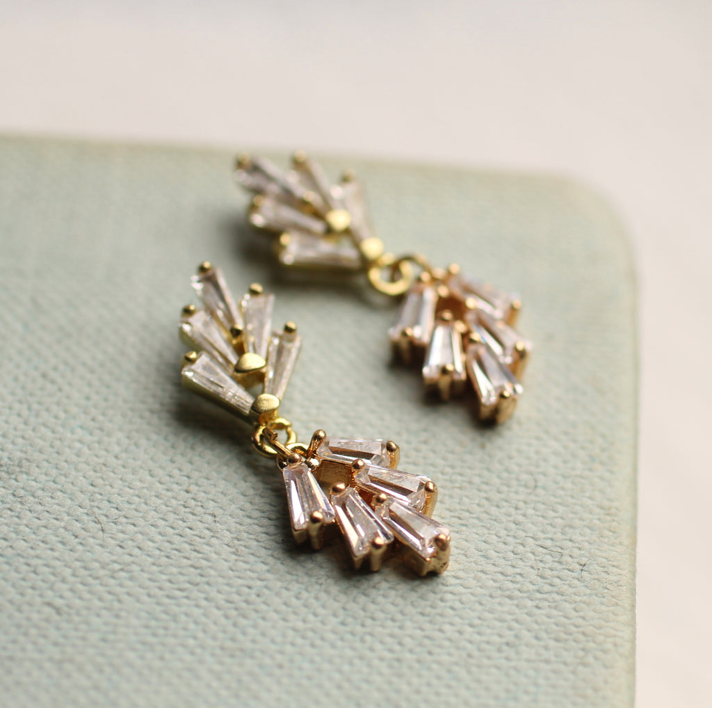 Art Deco Crystal Drop Earrings - Earrings