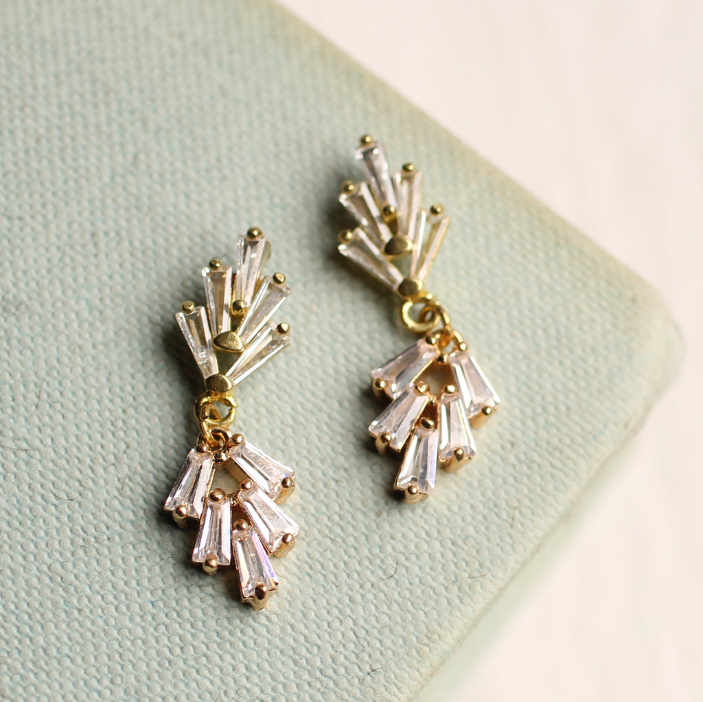 Art Deco Crystal Drop Earrings - Earrings