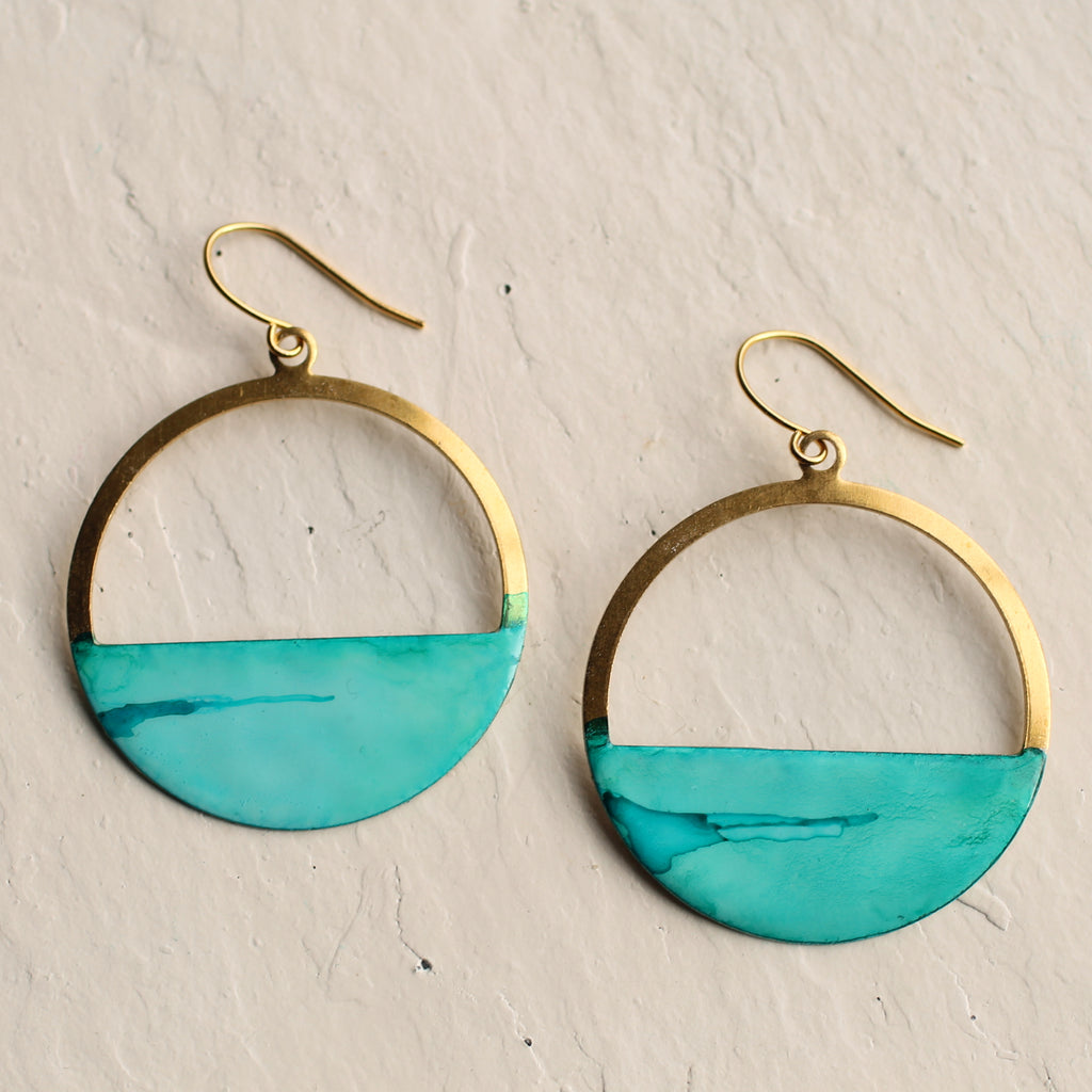 Turquoise Hoop Earrings - Earrings