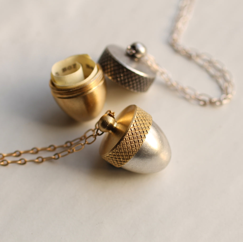Acorn Locket Necklace - Necklaces