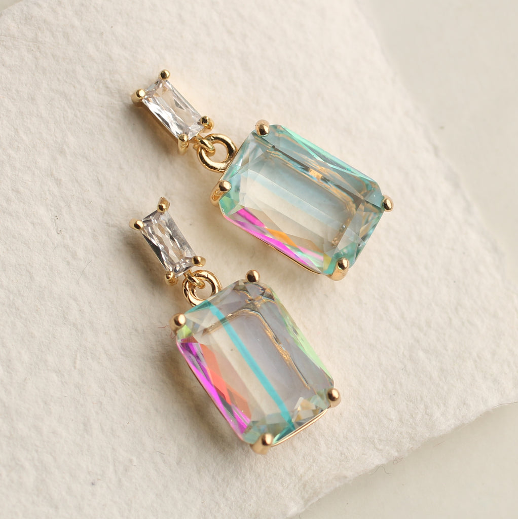 Rainbow Baguette Earrings - 
