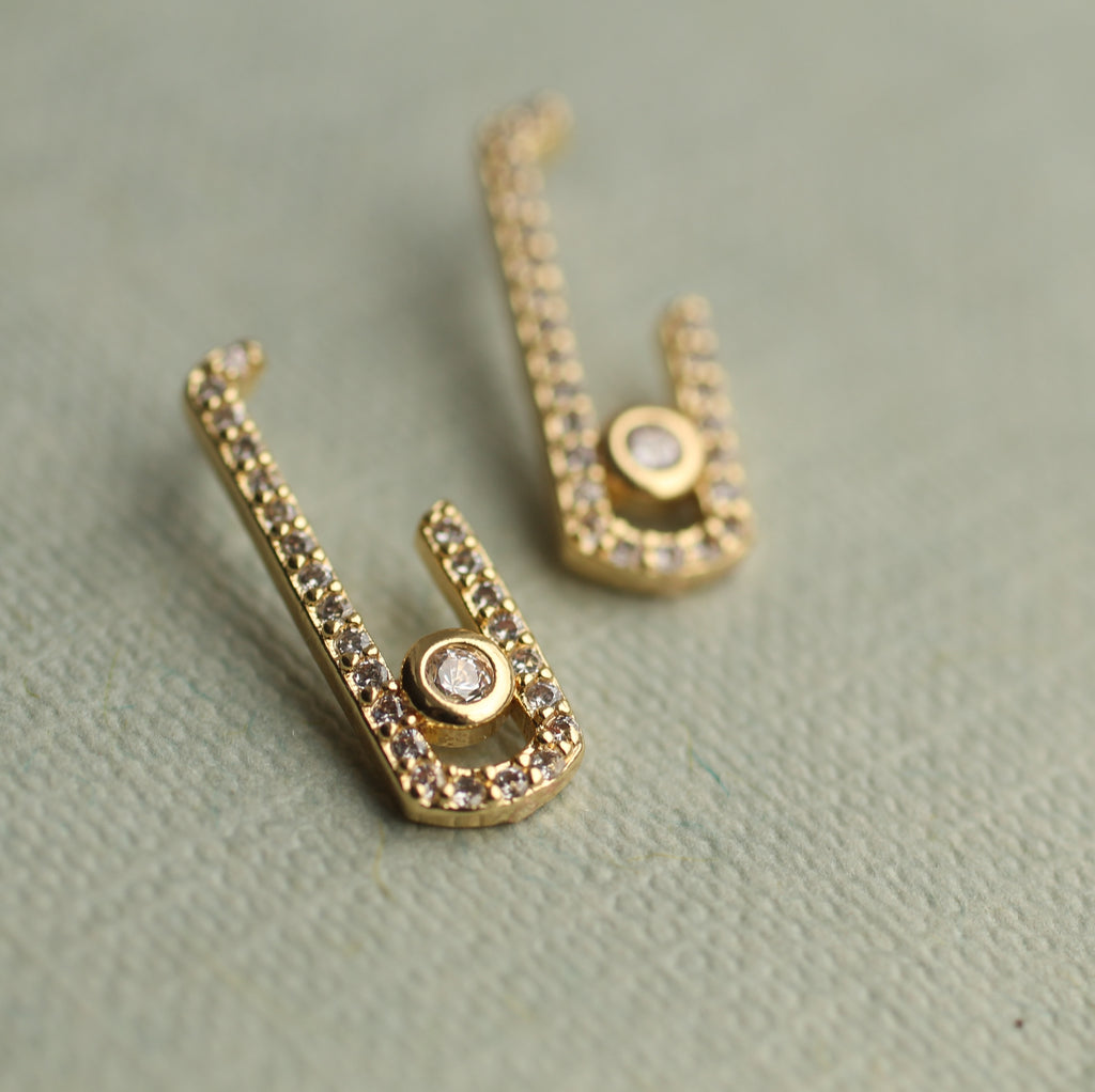 Paperclip Stud Earrings - 