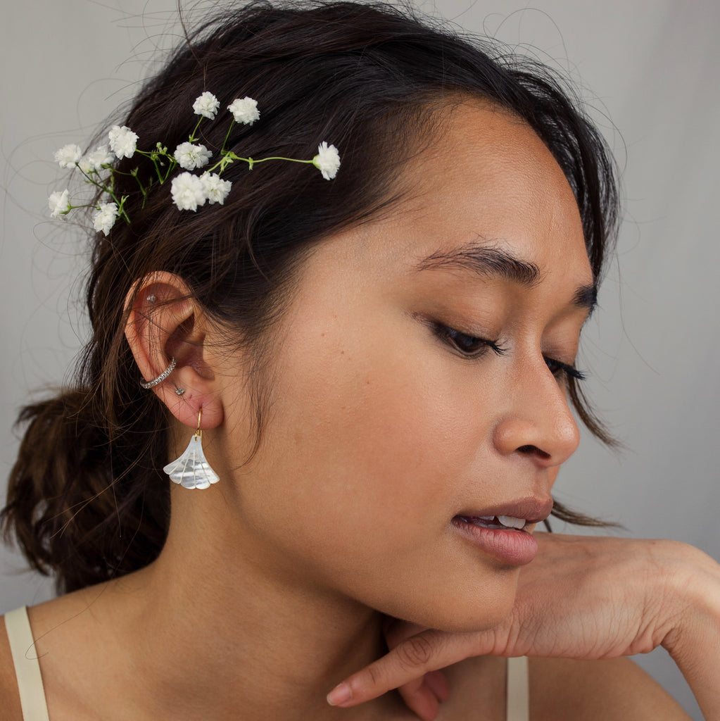 Mother of Pearl Art Deco Earrings - Earrings