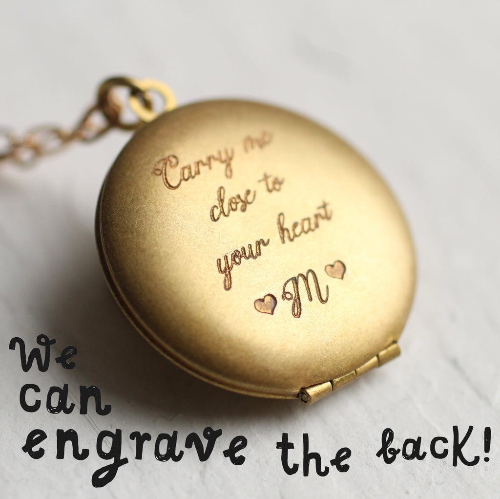 Gold Personalised Engraved Locket - Necklaces