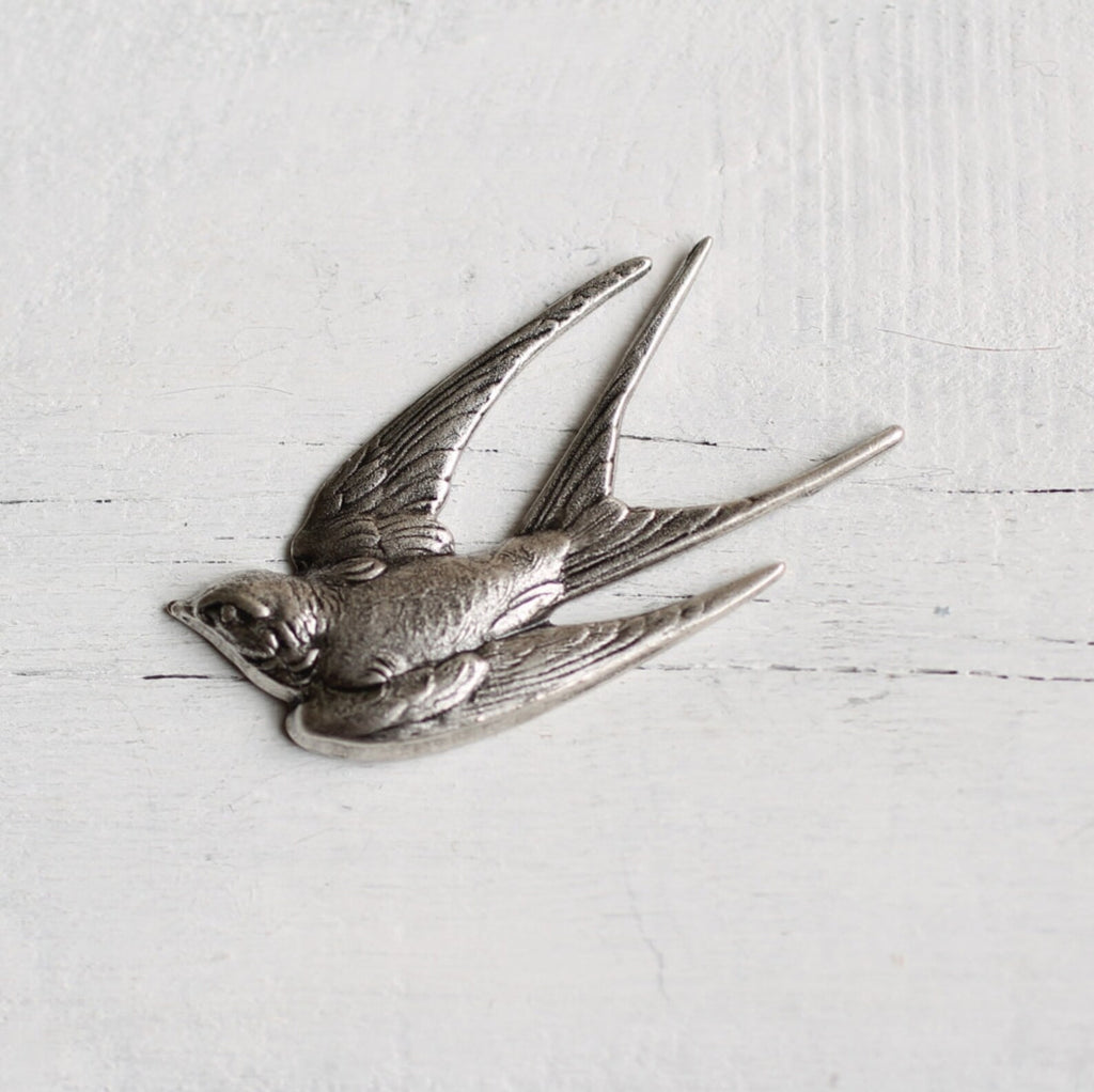Silver Bird Brooch - 